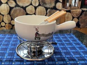 Fondue Essen im Garten Center